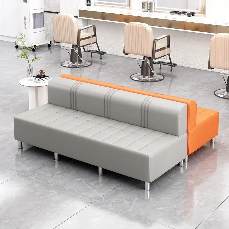 Modern Modular Bench Stool with Backrest, Easy 2-Step Assembly, for Home Kitchen Cafe Lounge, Black Blue Orange