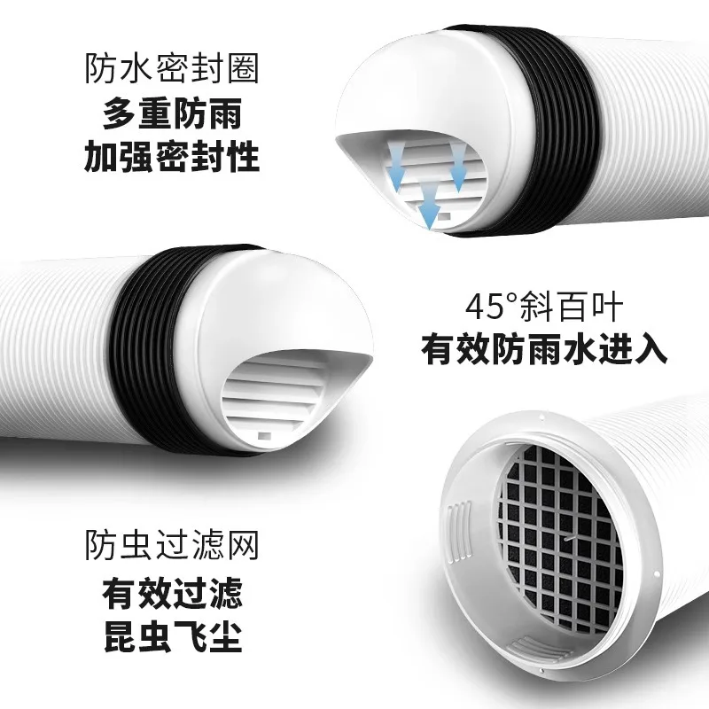 Wall-penetrating Air Caps, Integrated Exterior Wall Air Outlet Windproof Covers, Bathroom Range Hoods, Indoor Exhaust and