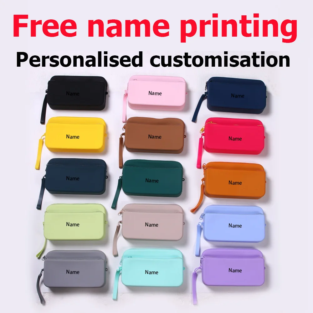 

Двухслойный чехол на молнии с возможностью нанесения логотипа, из многоцветного экологичного силикона, с ремешком.