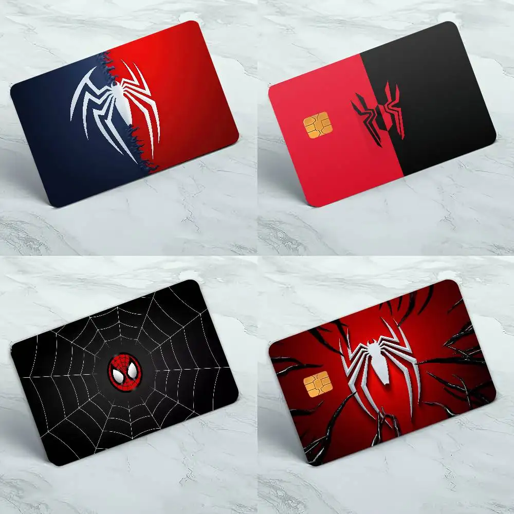 المنتقمون خارقة S-سبايدرمان أنيمي الكرتون 1 مجموعة من 4 قطعة فيلم لاصق الجلد لبطاقة الائتمان بطاقة حافلة البنك الخصم
