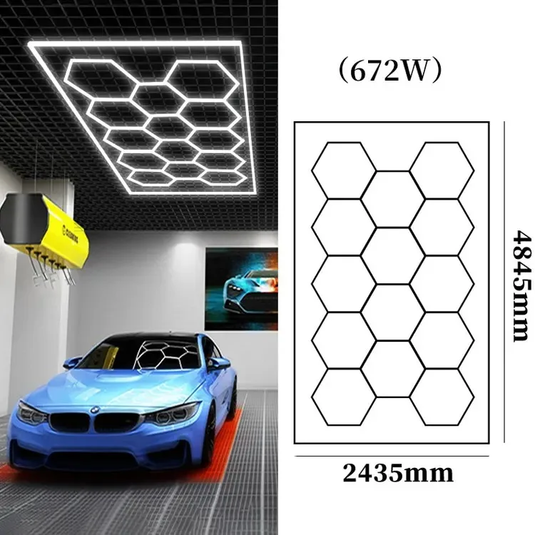 Imagem -05 - Honeycomb Hexagonal Led Garage Light Luz de Trabalho para Barbeiro Ginásio e Carro Beauty Shop Venda Direta da Fábrica