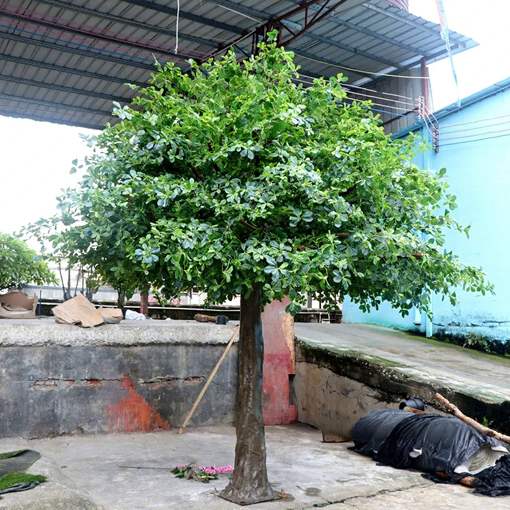 #￥Jumei Artificial Fiddle Leaf Fig Tree 4m Fiberglass Indoor/Outdoor Wedding Graduation Christmas Easter Garden Landscape