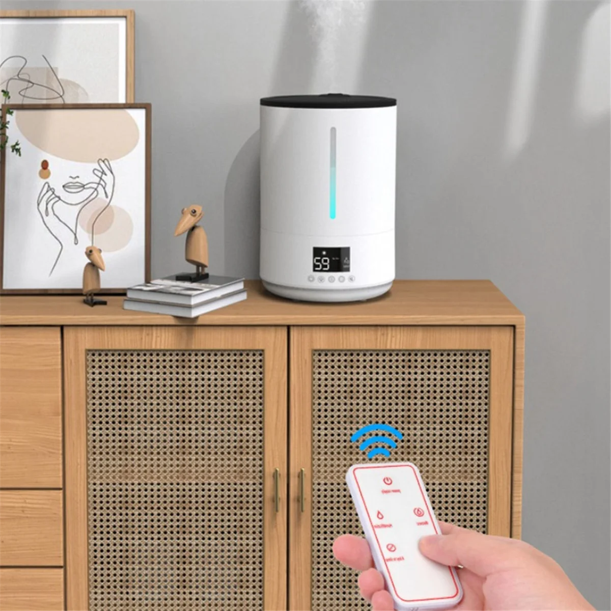 เครื่องทําความชื้นสําหรับห้องนอน เครื่องทําความชื้นขนาด 4 ลิตรสําหรับห้องนอน เครื่องกระจายอากาศแบบหมอกเพียงพอ