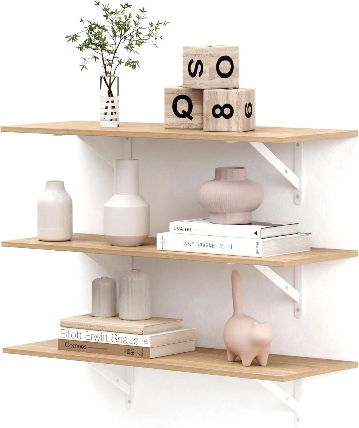 

Floating Shelves for Wall, 26.3'' x 7.8'' Inch Hanging Shelf for Storage and Room Decoration, PVC Wall Shelves with Bas