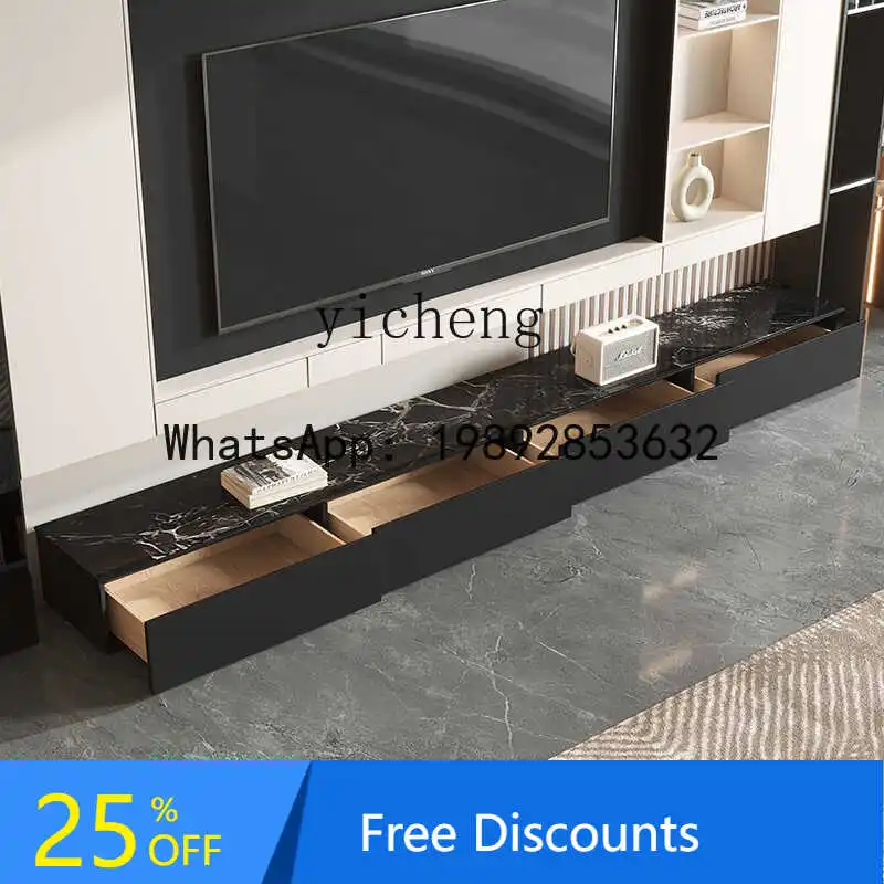 

minimalist supercrystalline stone coffee table TV cabinet combination living room floor wall cabinet light luxury floor