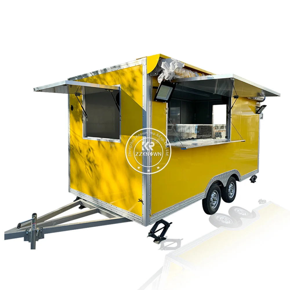 Camion de restauration rapide Snack, remorque de restauration rapide de rue, équipements de cuisine complets personnalisés, chariot à café mobile