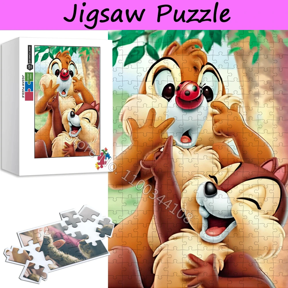 

Головоломка Disney Chip 'n' Dale 300/500/1000 шт., Мультяшные персонажи, бумажная деревянная головоломка для детей, интеллектуальные игрушки