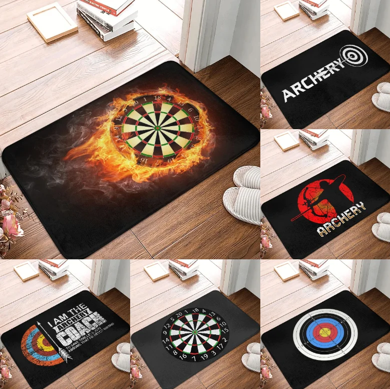 Outdoor Sport Area - Sportthemen-Dartboard und Bogenschießen Flammen-Teppich, Weicher Rutschfester