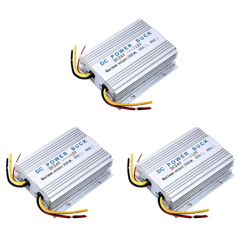 3X DC-DC Step Down Voltage Converter Power Supply Buck Regulator 24V To 12V 30A Volt Reducer Transformer For Car Stereo