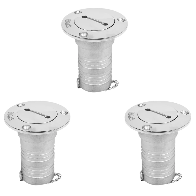 

3X 38Mm 1.5 Inch Marine Stainless Steel Boat Deck Fill/ Filler Port Gas Fuel Tank With Key Cap