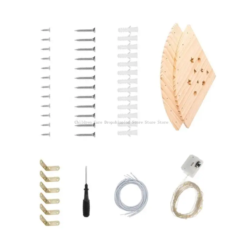 زاوية معلقة لعبة قطيفة قفص تخزين أصحاب الحيوانات المحشوة الخشبية لغرفة الأطفال