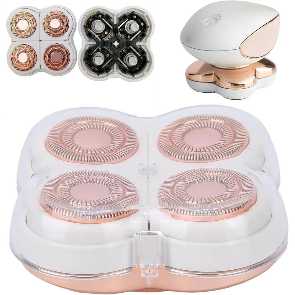 رأس بديل لإزالة الشعر الجديد، ماكينة حلاقة كهربائية للسيدات، ماكينة حلاقة شعر الجسم، مزيل شعر الرأس باللون الذهبي الوردي #4