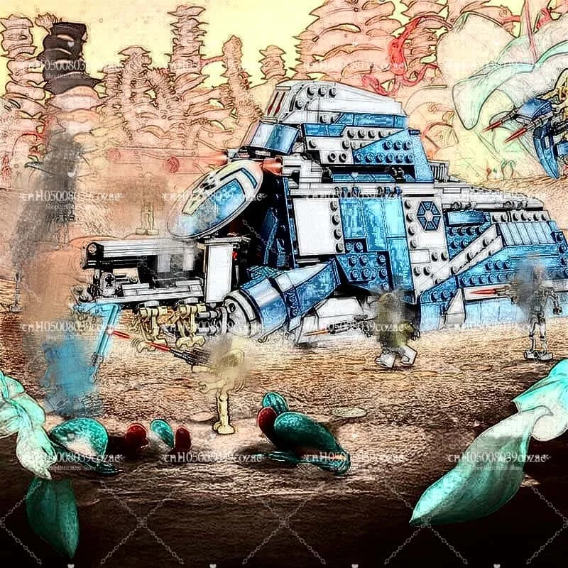 

MOC 976 шт. MTT модификация звездная битва военный космический корабль строительные блоки модель кирпичи подарок на день рождения