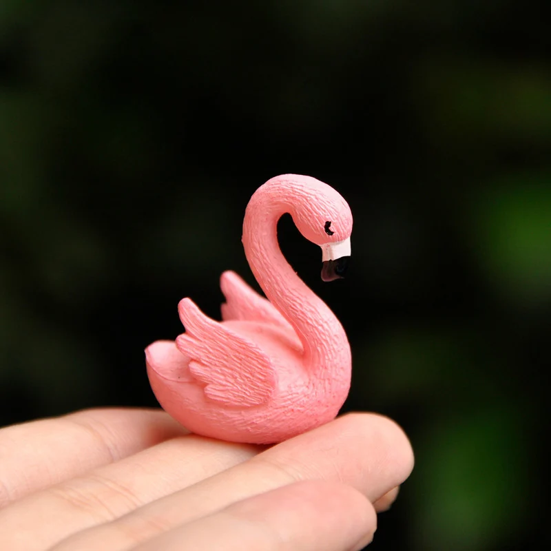 Mini Flamingo Miniature Figurines Animal Micro Fairy Garden Supplies Terrarium Decoration Resin Craft DIY Accessories