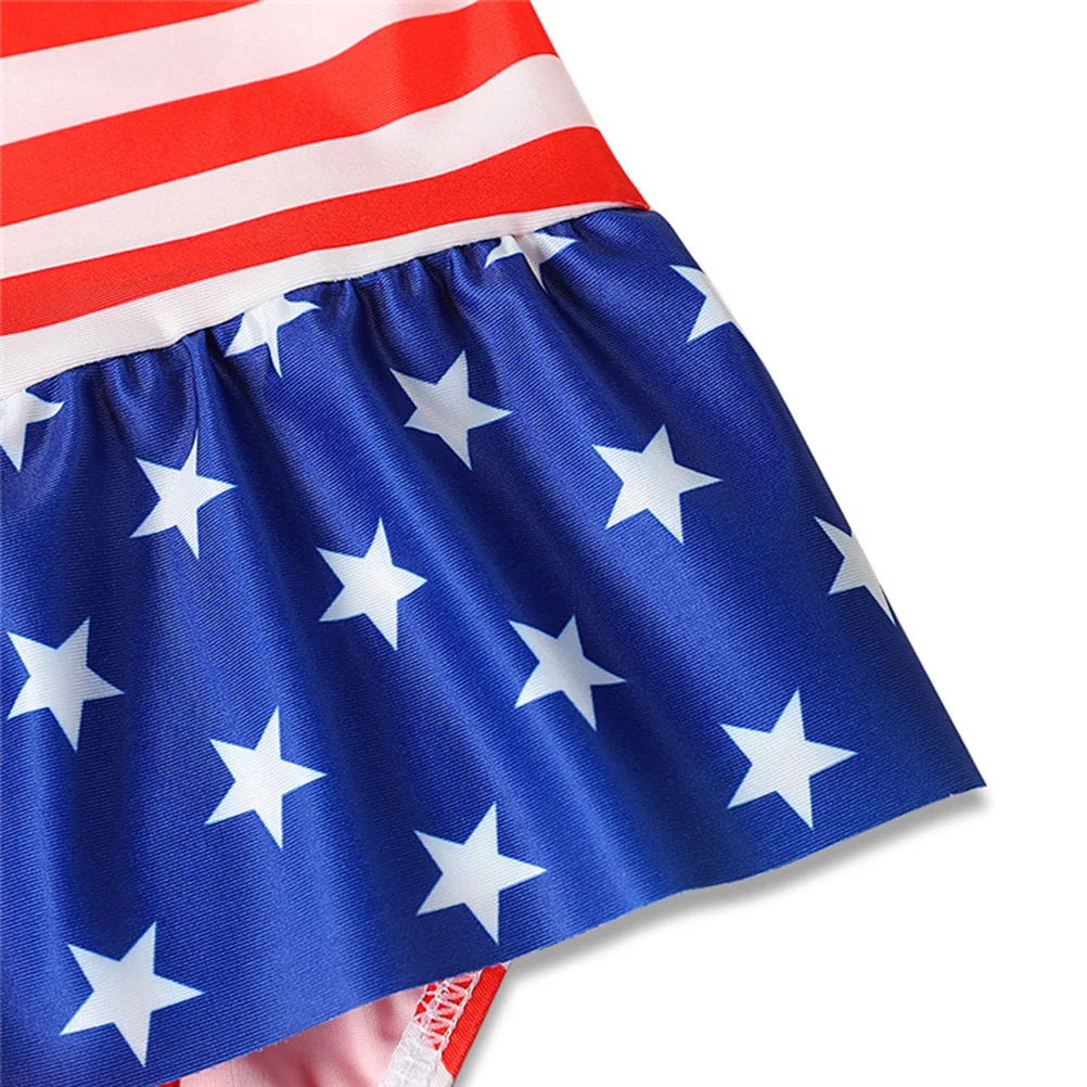 

America Flag One-Piece Girl Swimsuit Baby Girl Swimwear 4-5 Years Old Toddler Bathing Suit Beachwear Summer Pool Party