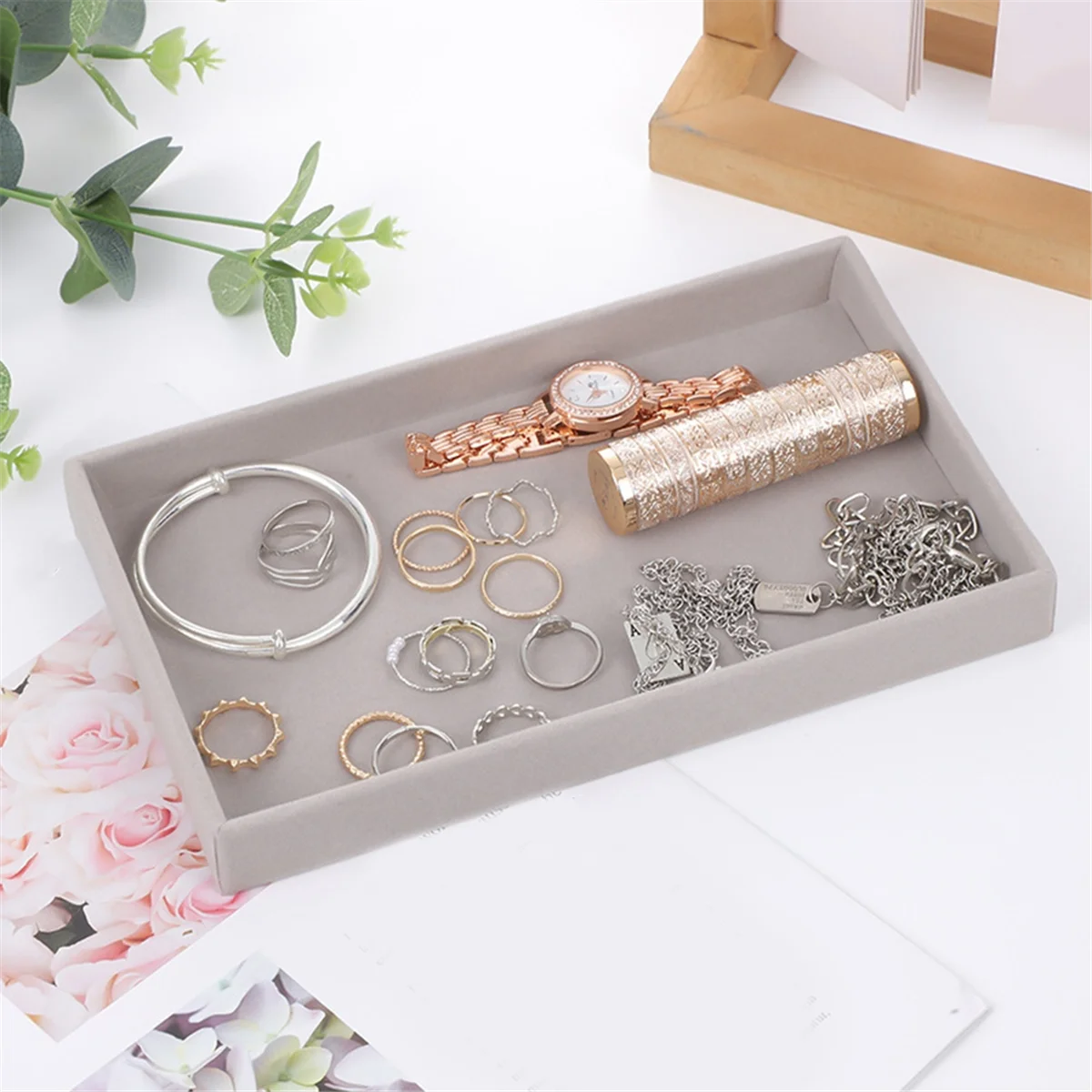 Jewelry Storage Box Household Drawer Earrings Necklace Ring Tray Head Rope Ear Clip Display Storage Tray Box