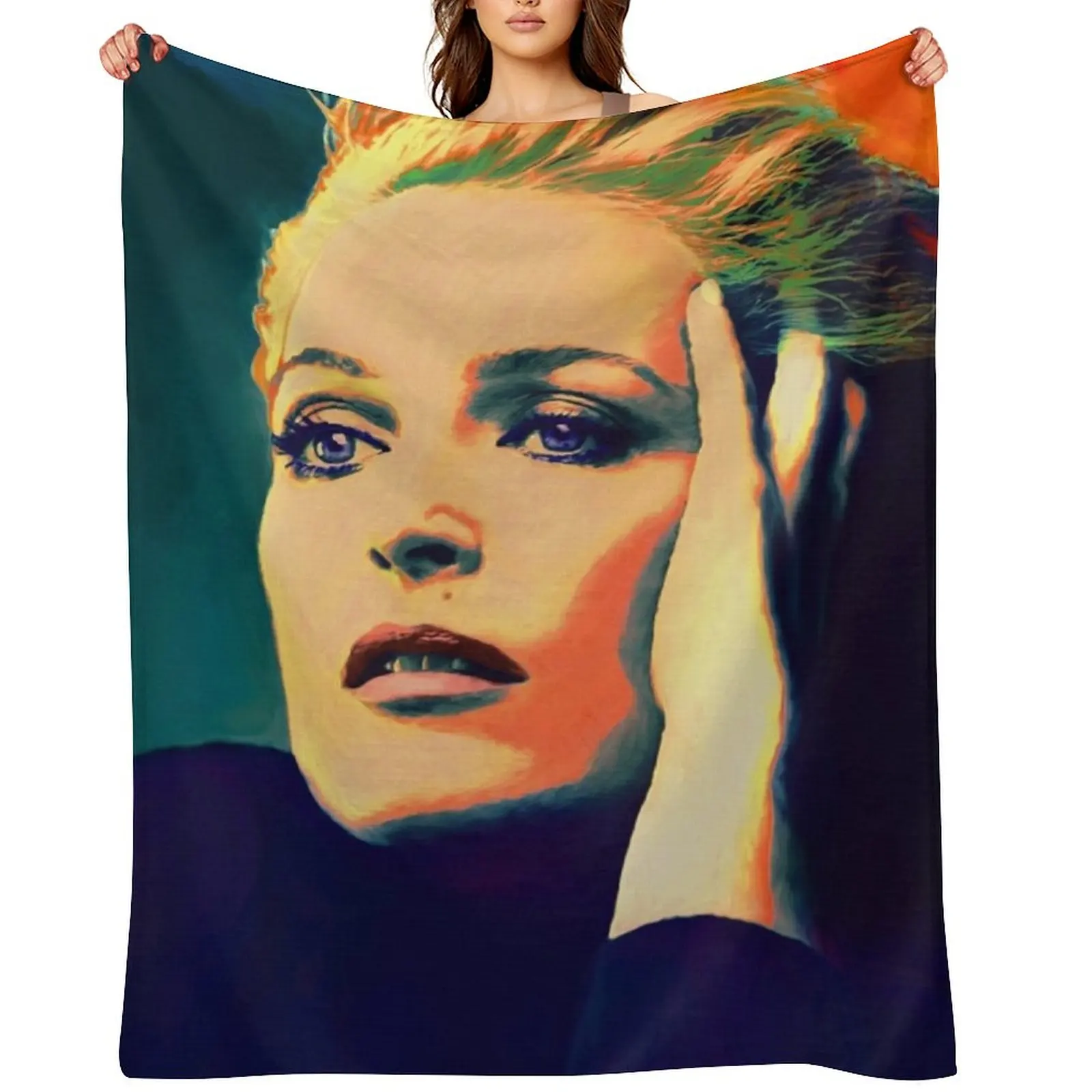 

Gillian Anderson Poster in oil colors Throw Blanket Luxury Designer Luxury Brand Luxury Thicken Shaggy Blankets