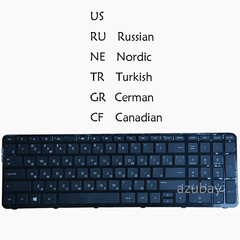 Laptop Keyboard for HP Pavilion 17-e060st 17-e198nr 17-e199nr 17z-e000 17z-e100 e109sr e110er e110sr e111er RU TR NE US GR CF