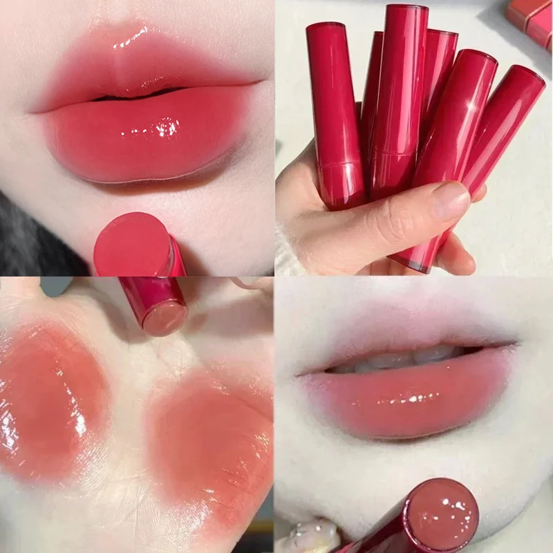 Jelly Lipstick Hydraterende Spiegel Water Licht Stevige Lipgloss Glas Thee Rood Bruin Lip Glazuur Tint Make-up Cosmetica