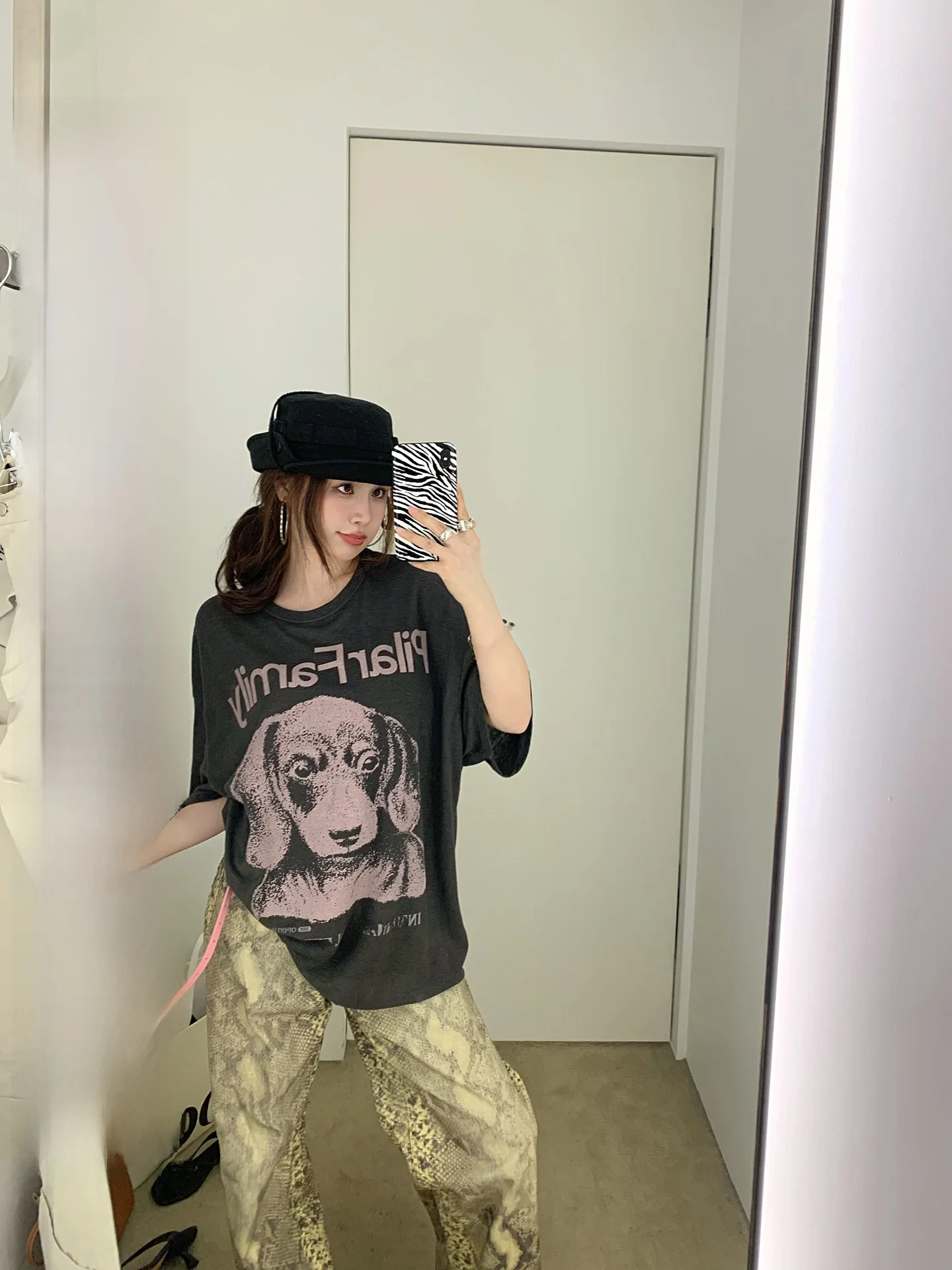 

Футболка IUIU AJing Home Summer Love Club в винтажном стиле с изображением собаки, свободная повседневная футболка для женщин, летняя модная женская футболка