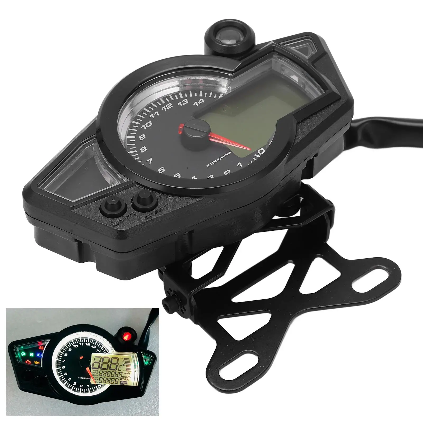 Motorcycle Tachometer Anti Glare Backlight Motorcycle Speedometer for atv UTV 1 2 4 Cylinder