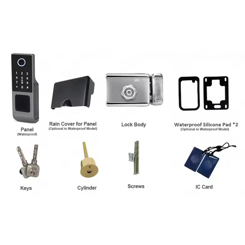 في الهواء الطلق مزدوج الأمن الجبهة مقاوم للماء بصمة البيومترية الرقمية الذكية Ttlock لوحة المفاتيح قفل حافة الباب الخشبي عن بعد