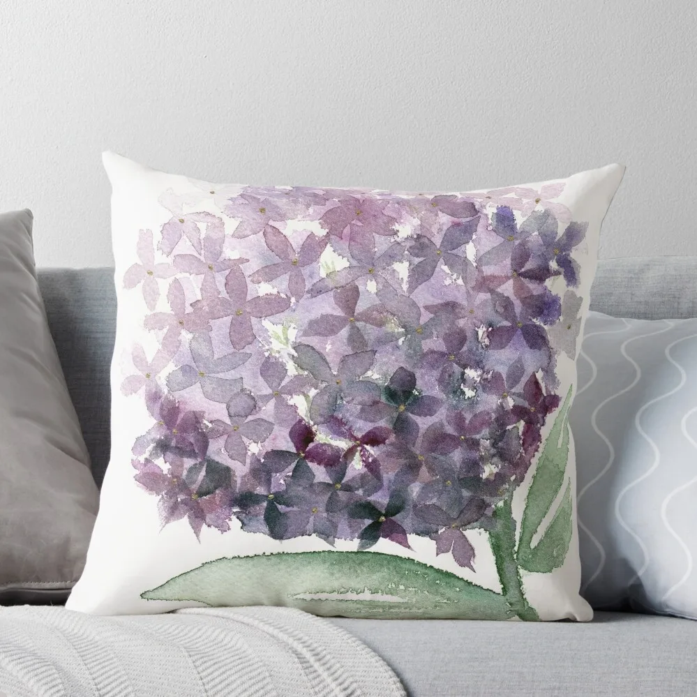 Hydrangea in Purple Throw Pillow luxury decor Luxury Sofa Cushions Bed pillowcases
