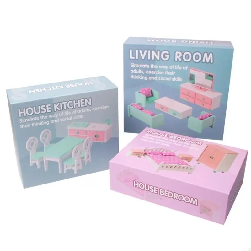 f62d 귀여운 미니어처 나무 침대 거실 장난감 장식 가구 모델 장식 어린이를위한 교육 장난감 선물 선물
