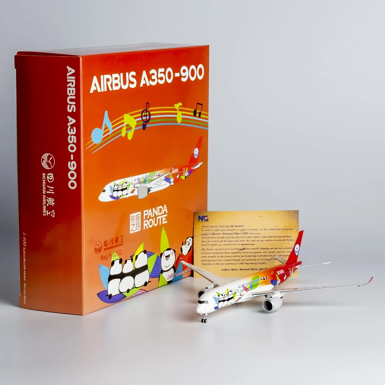 39081 Alloy Collectible Plane Gift NG Model 1:400 Sichuan Airlines Airbus A350-900 Diecast Aircraft Jet Model B-32G2