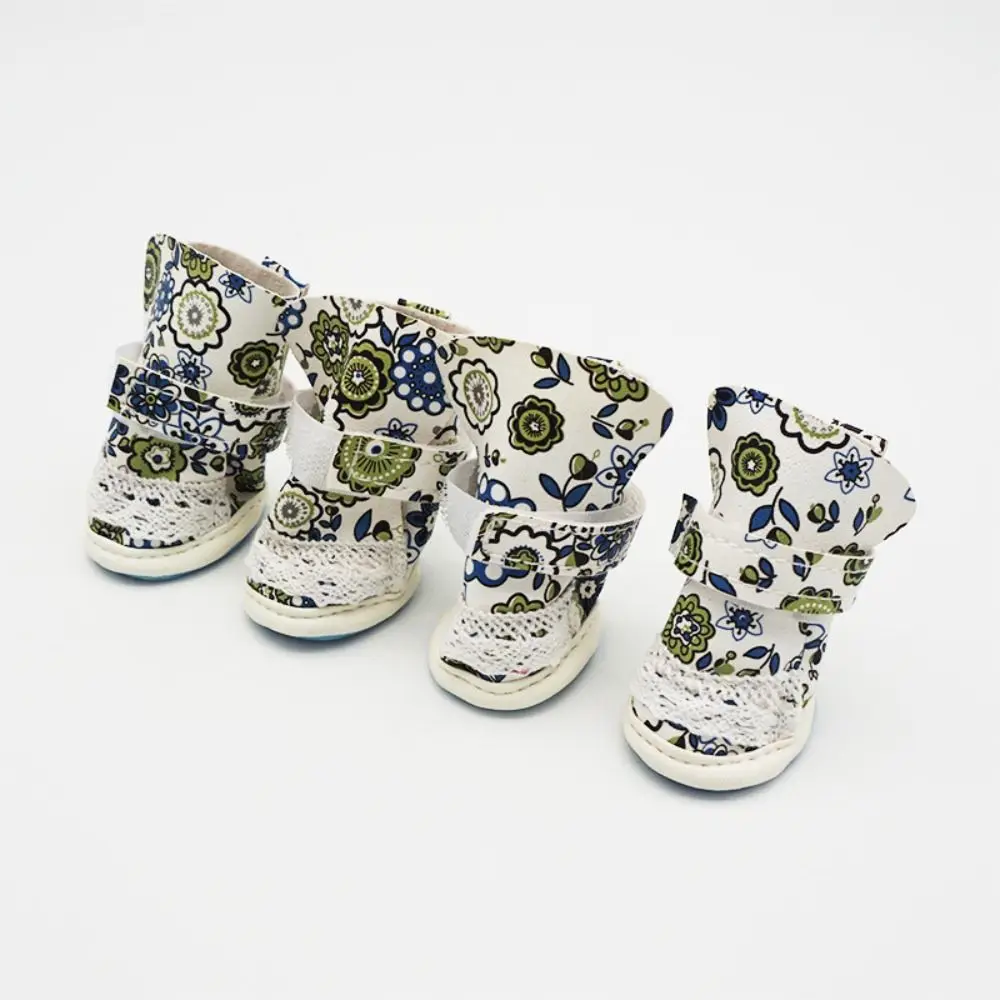 

4PCS/Set High Quality Adjustable Pet Shoes Printing Waterproof Puppy Pet Dogs Boots Dirt-proof Breathable Pet Supplies Pet