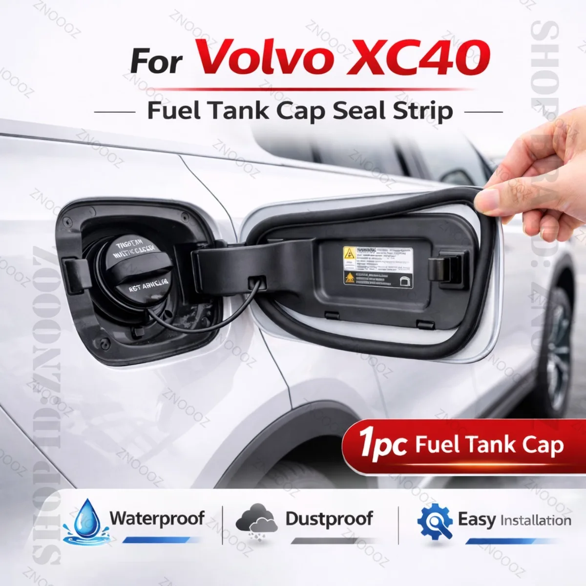 Car Seal Strip Rubber Double Layer Dustproof Waterproof Sealing Protector Gas Cap Trim 1pc Fuel Tank Cover For Volvo XC40