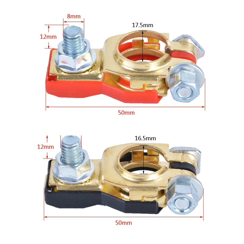 2 PCS Auto Battery Terminal Clamp Connectors High Quality Storage Battery Parts Battery Top Post Cable Terminal Clamp Set