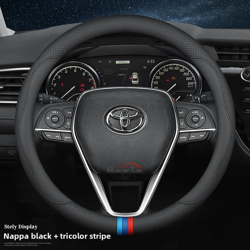 الجلود غطاء عجلة القيادة سيارة لتويوتا كورولا كروس 2022 2023 2024 2025 2026 اكسسوارات #6