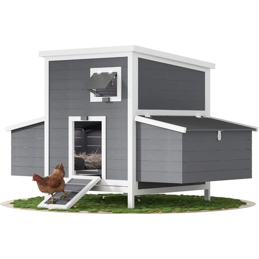 

Large Chicken House Outdoor Chicken Coop with 4 Nesting Boxes, Wooden Hen House Waterproof Roof Chicken Coops59L x 31.8W x 38.6H