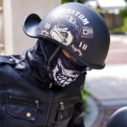 New Retro Helmet Half Face Windshield Motorcycle Helmet Men Women Scooter Casco Motorbike Cycling Helmet ABS Material