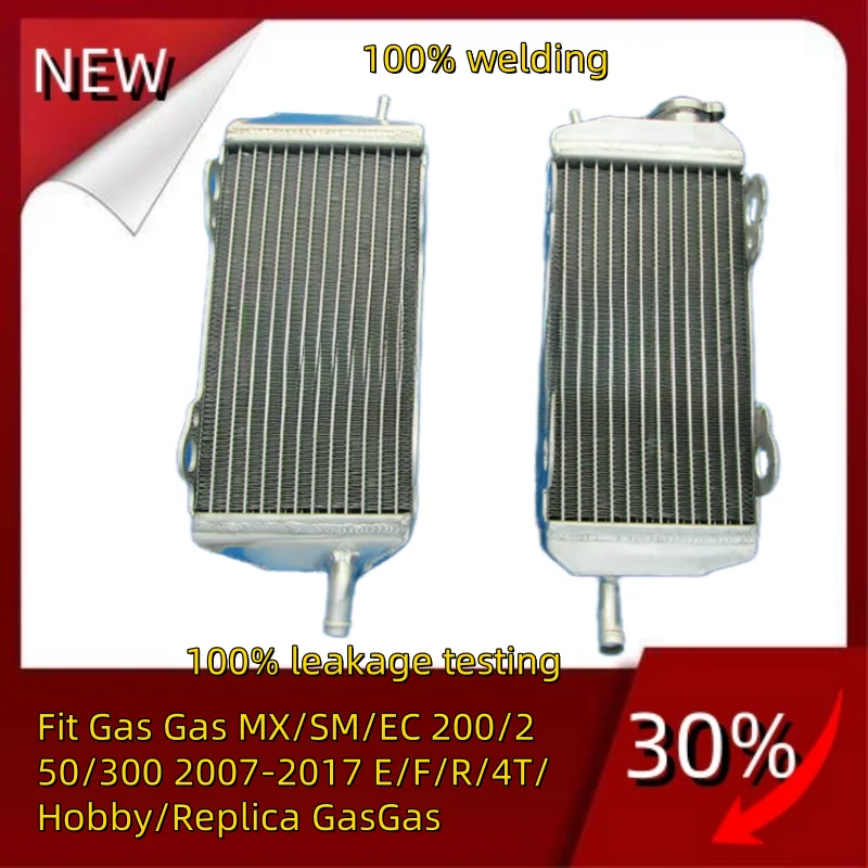 Both Sides top new all Aluminum Radiator Fit Gas Gas MX/SM/EC 200/250/300 2007-2017 E/F/R/4T/Hobby/Replica GasGas 2016 2015 2010