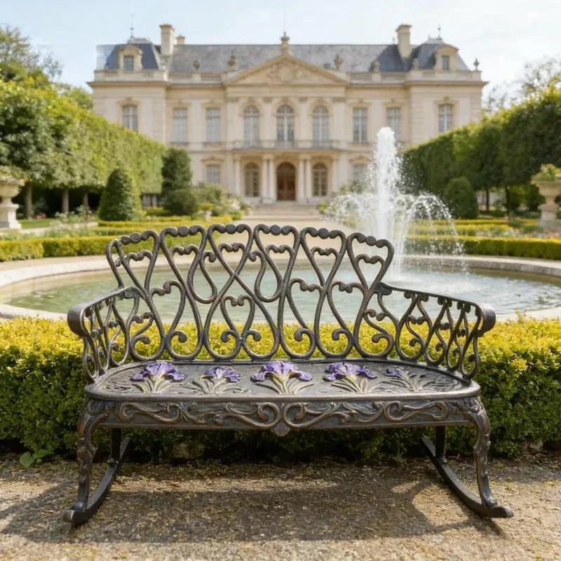 Luxury Cast Copper Garden Bench Antique Outdoor Metal Park Seat Furniture
