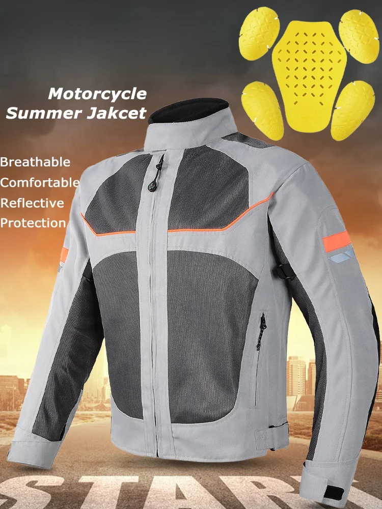 for Vemar Summer  Jacket Men's Motocross Jacket Motorcyclist Jacket Protective Gear Coat Racing Reflective Oxford Clothing