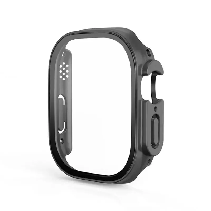 HD gehärtetes Glas + Hülle für Apple Watch Ultra 3/2/1 49 mm PC-Stoßstange + Displayschutzfolie Abdeckung iWatch Serie Ultra 3 49 mm Zubehör