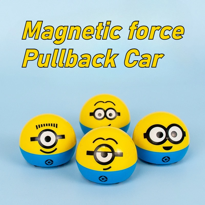 

Minions Movie Peripheral Cute Toy Magnetic Force Pullback Car‌ Kindergarten Fun Inertia Small Car Toys Birthday Gift