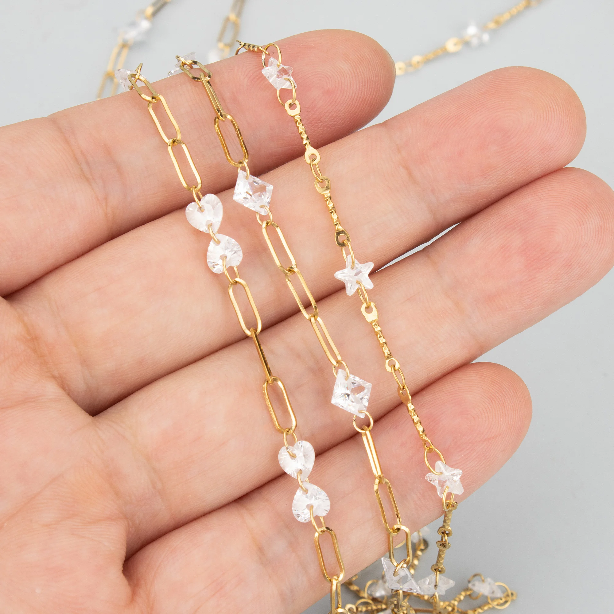 

GUFEATHER, 50 см/лот, C445, цепочка ручной работы, нержавеющая сталь 316L, цирконы, подвески, ювелирные аксессуары своими руками, изготовление браслетов и ожерелья своими руками