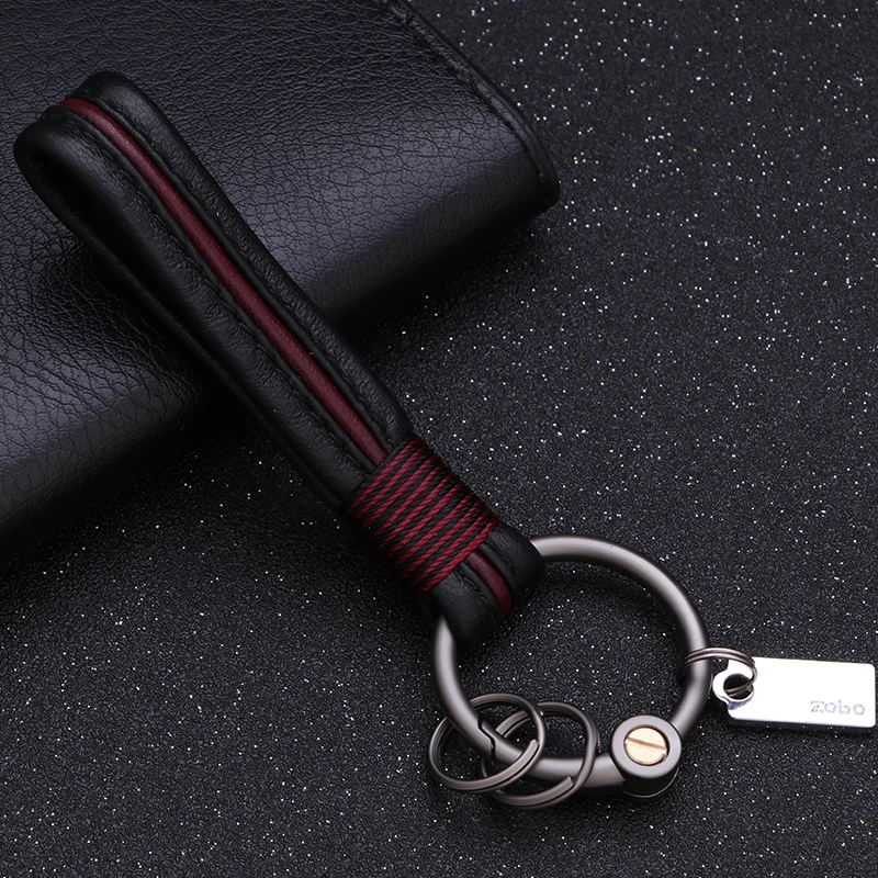 Luxury Lambskin Key Chain Leather Woven Rope Men Women Keychains Classic Car for Key Ring Holder Best Xmas Gift Dropshipping