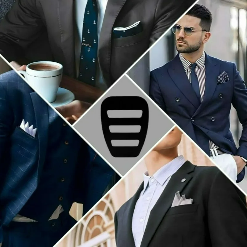 جيب المربعات حامل منديل حارس المنظم رجل مناديل مطوية مسبقا للرجال السادة دعوى ارتداء الملحقات #4