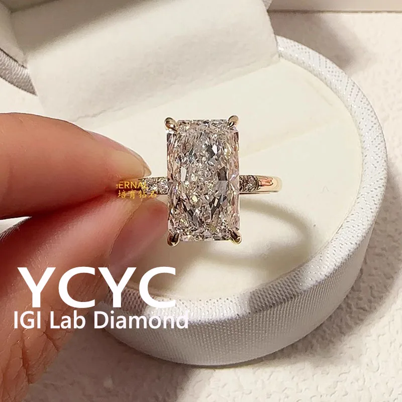 

Фабрика продает твердое золото 18 карат 3 4 5 карат с бриллиантом IGI, выращенное в лаборатории кольцо с бриллиантом сияющей огранки CVD HPHT DEF VS-VVS обручальное и обручальное кольцо