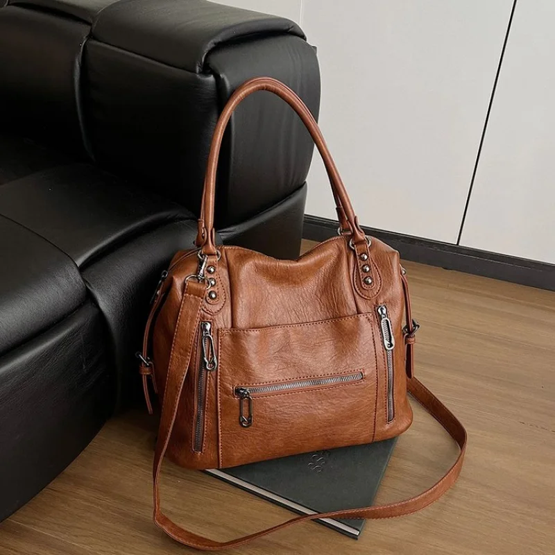 

Popular Elegant Leather Messenger Bag Crossbody Shoulder For Women Ladies Handbags Tote Luxury Brand