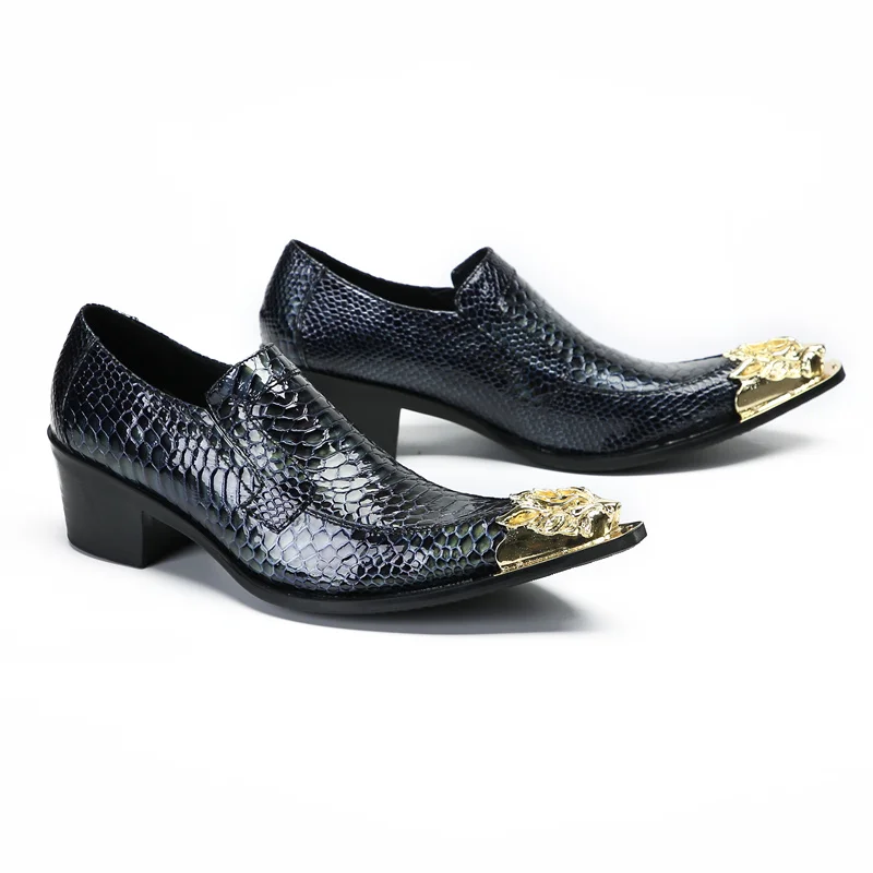 Italian Mens Shoes Brands Oxford Formal Snake Skin Shoes For Men Shiny Mixed Color Metallic Mens Pointed Toe Dress Shoes