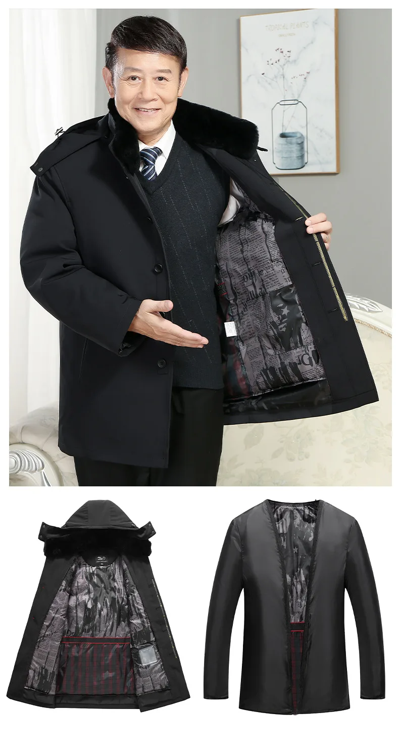 Warm New Style Men's Down Coats And Parkas Removable Inner Padding Puffer Jackets Winter Man White Goose Down Jacket HWY131588