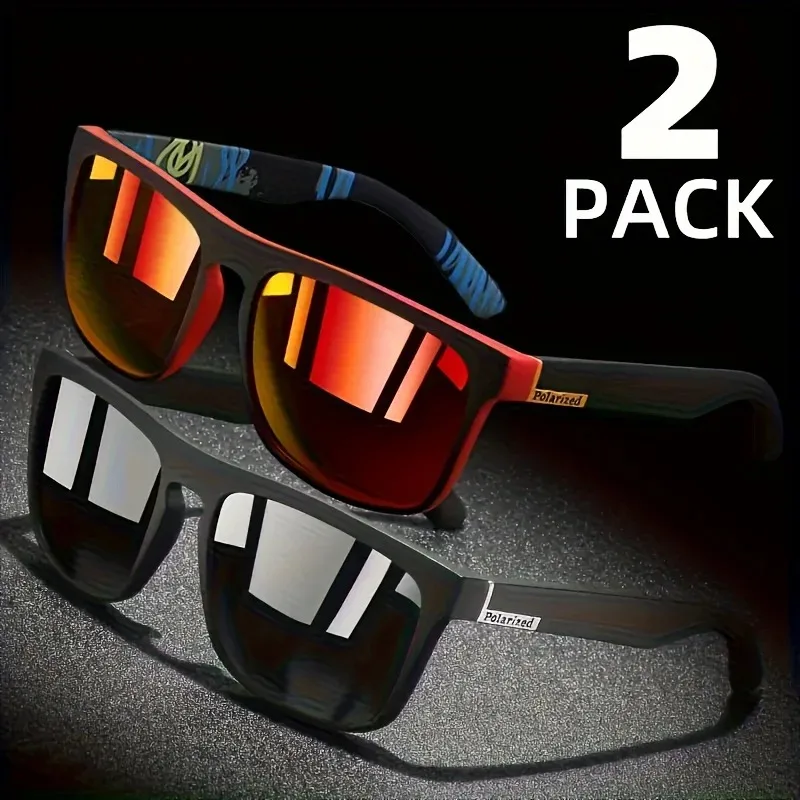 1/2pcs Square Sport Sunglasses Anti Glare Sun Shades For Summer Party Vacation Travel Driving Fishing Eyewear UV400 Glasses