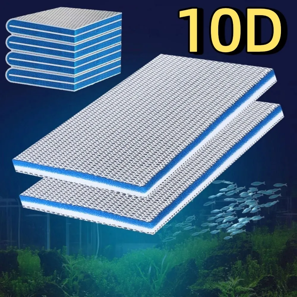 

2Pcs Practical 10D Aquarium Filter Sponge 40x50cm Cuttable Non Gel Filter Pad Efficient Biochemical Cotton Pond Filter Household