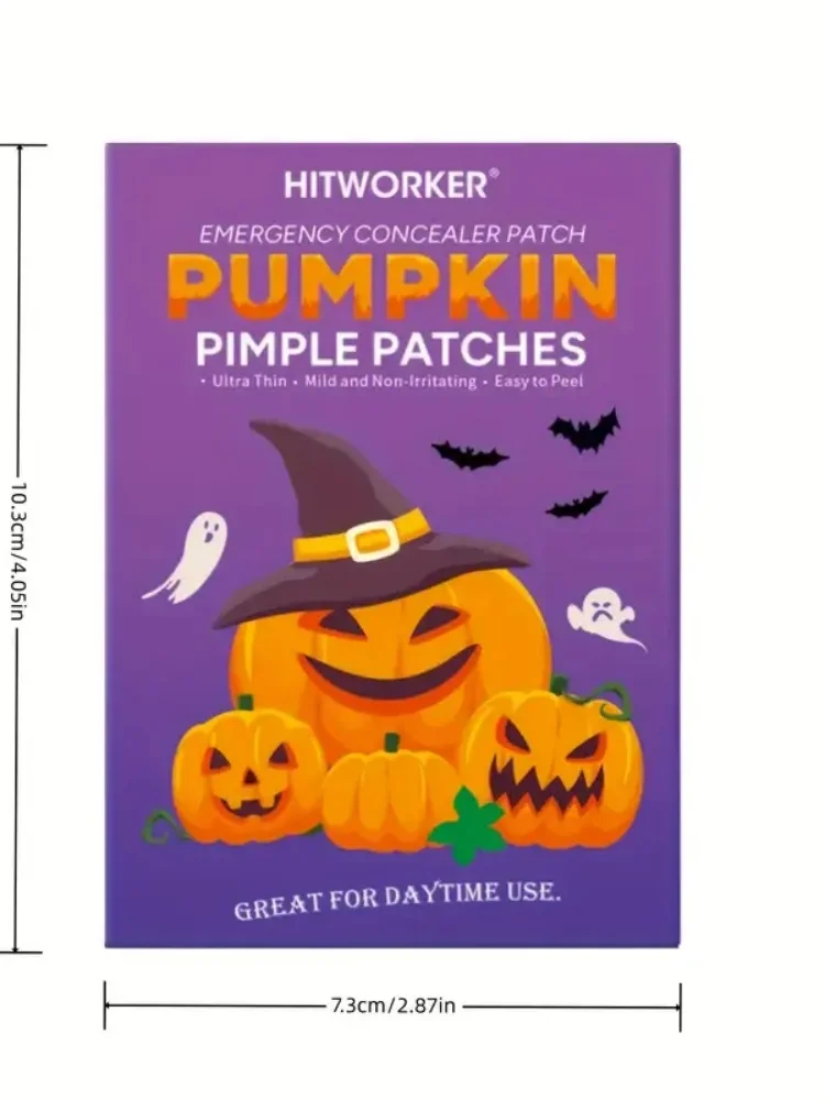 100 قطعة من رقع حب الشباب للهالوين من HITWORKER خالية من الكحول وخالية من العطور ومعبأة بشكل فردي تصميم خفاش ساحرة شبح لطيف للبشرة